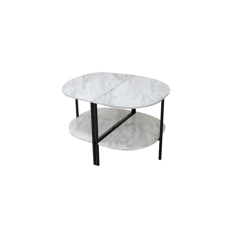 大理石調サイドテーブル 60×39cm 応接室用テーブル ローテーブル