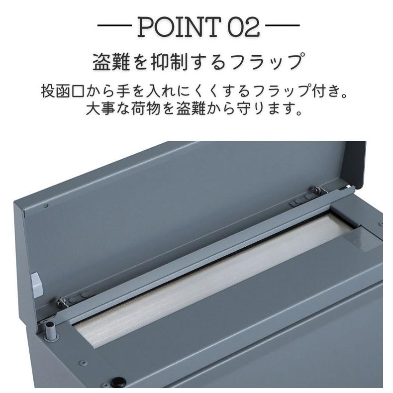 郵便ポスト テラII 上入れ 前出し 右開き/ 左開き/ 壁付け 郵便受け 鍵