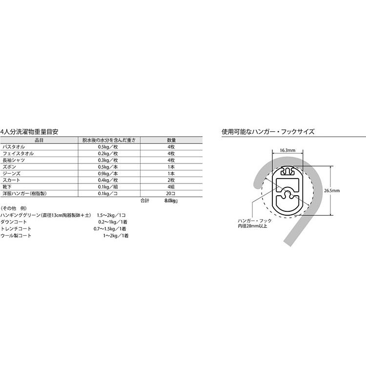 ハンギングバー H-1 正面付けCタイプセット 140cm×25cm ハンガーパイプ ハンガーラック アイアン ハンガーバー ウォールハンガー おしゃれ ハンガー 代引不可｜recommendo｜07