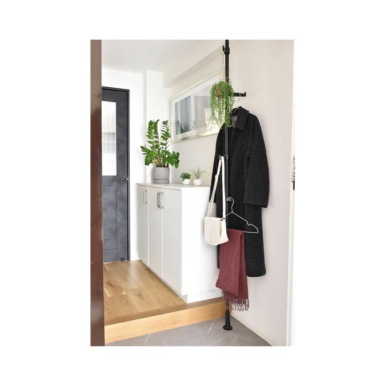 ポールハンガーセット フック大小1個入り コートハンガー 突っ張り棒