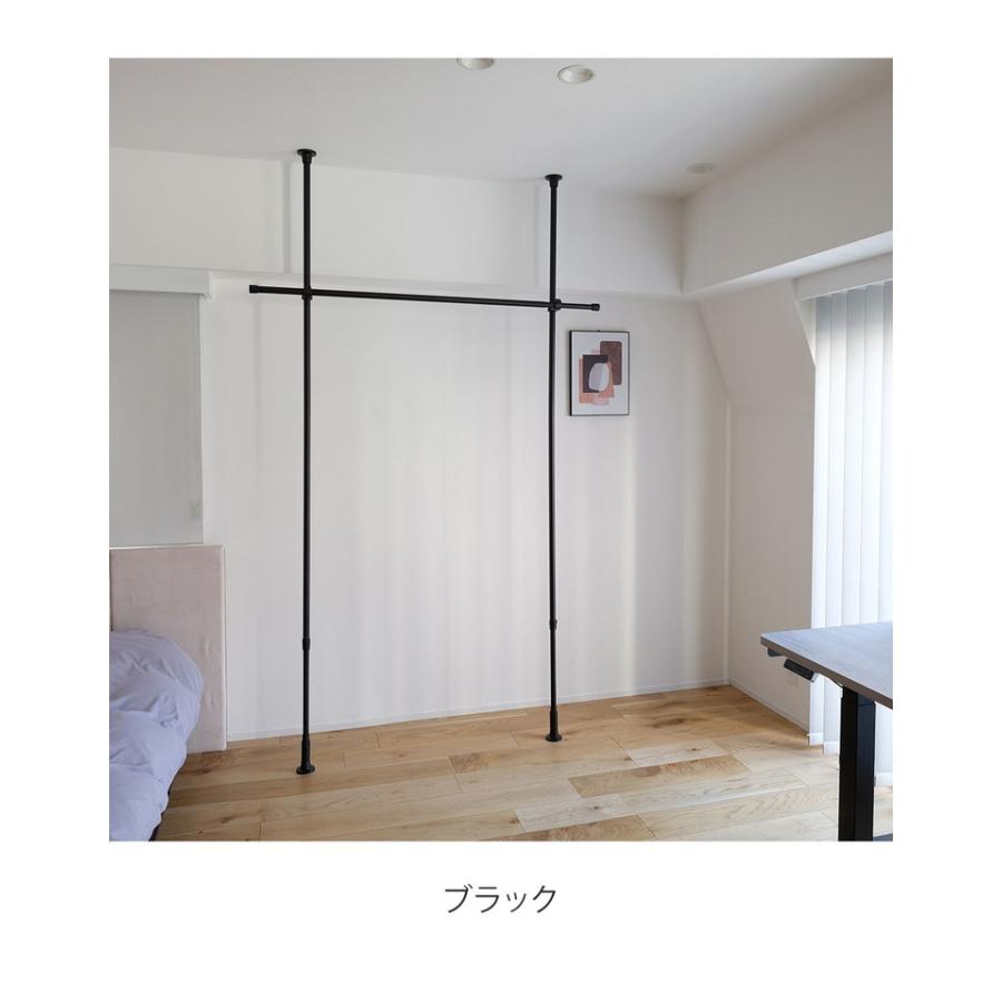 つっぱりハンガー 1段タイプ 幅70~120cm ハンガーラック 突っ張り棒 物干し竿 脱衣所 ランドリー おしゃれ 収納 リビング 寝室 賃貸 新生活 代引不可の画像