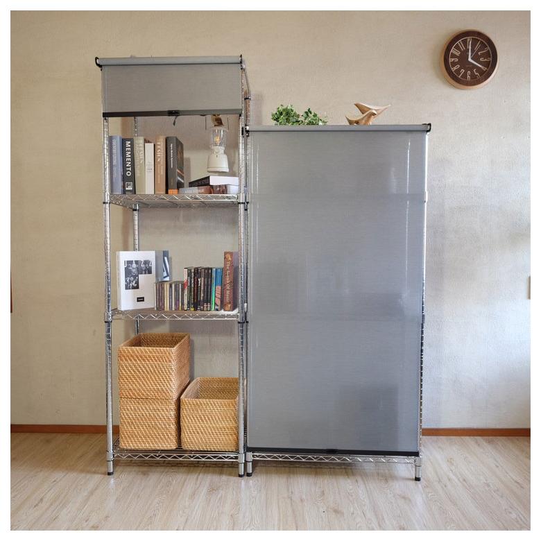 TOSO トーソー スチールラック用ロールスクリーン 120×180cm カーテンレール用ブラケット付き コードレスタイプ 目隠し 収納目隠し 目隠しカーテン 代引不可_6
