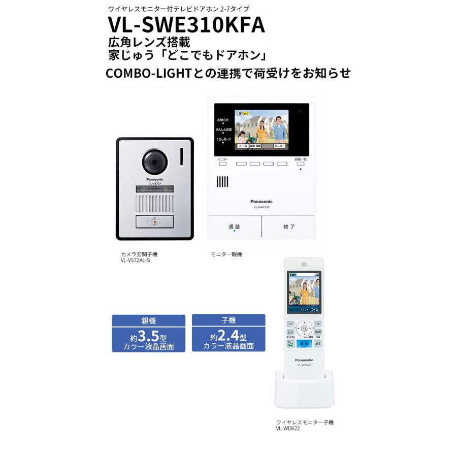 Panasonic テレビドアホン VL-SWE310KFA 外でもドアホン パナソニック 