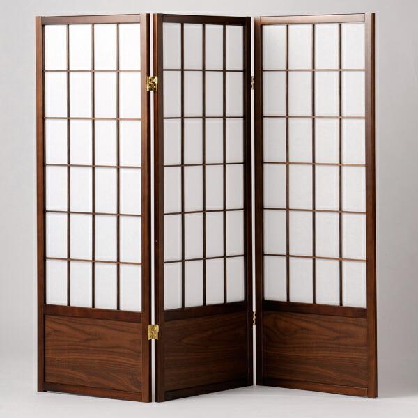 衝立 3連 完成品 高さ120 スクリーン 障子 屏風 ついたて 和風 茶色 パーティション パーテーション 個室 飲食店 代引不可