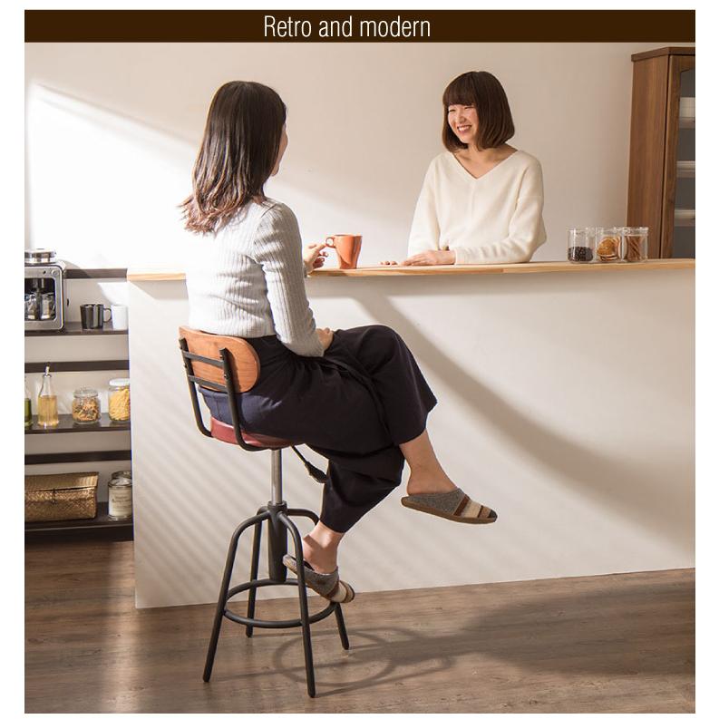 リコメン堂 タムチェア 同色 2脚セット 天然木 カウンターチェア