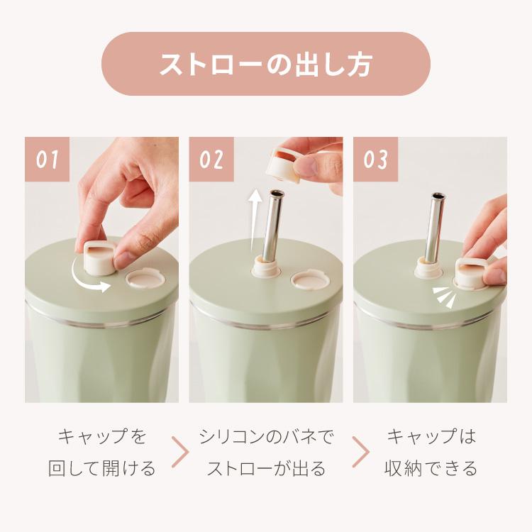 ストロー付きタンブラー 600ml 保冷 保温 蓋付き 持ち運び ストロー 