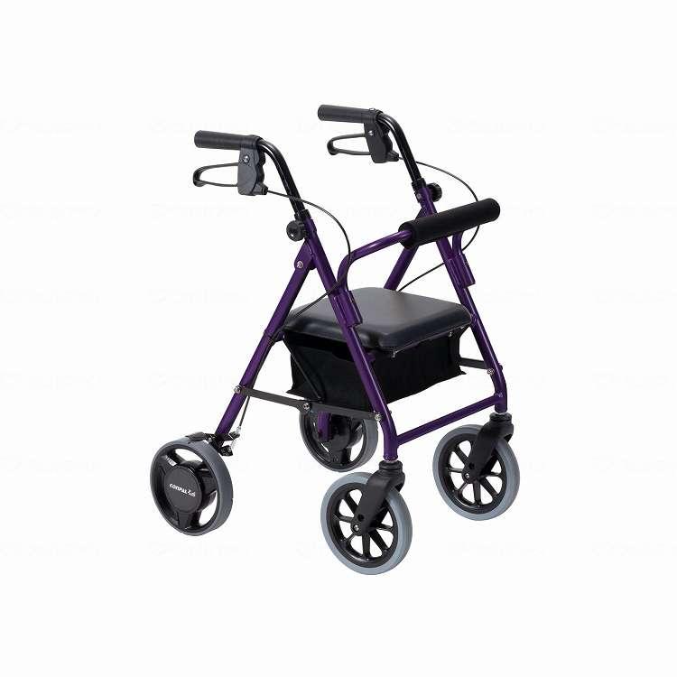 法人限定 竹虎 歩行車ハッピーIIIミニ抑速ブレーキ2/パープル