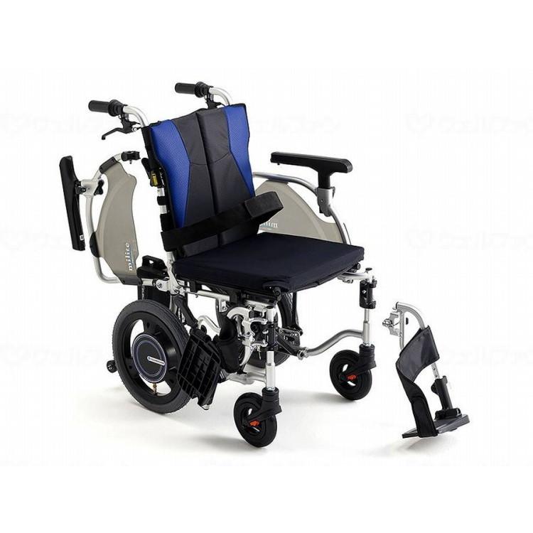 ミキ 電動車いす介助型 ミライト・ウイング CRT-ES-4/A-16紺/40 代引