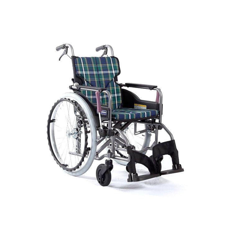 カワムラサイクル モダンAstyle 背折れ自走用 KMD-A22-40-M 緑チェック A9 座幅40-前座43cm 車いす 車椅子 車イス キャリー 車 移動 介護 補助 代引不可
