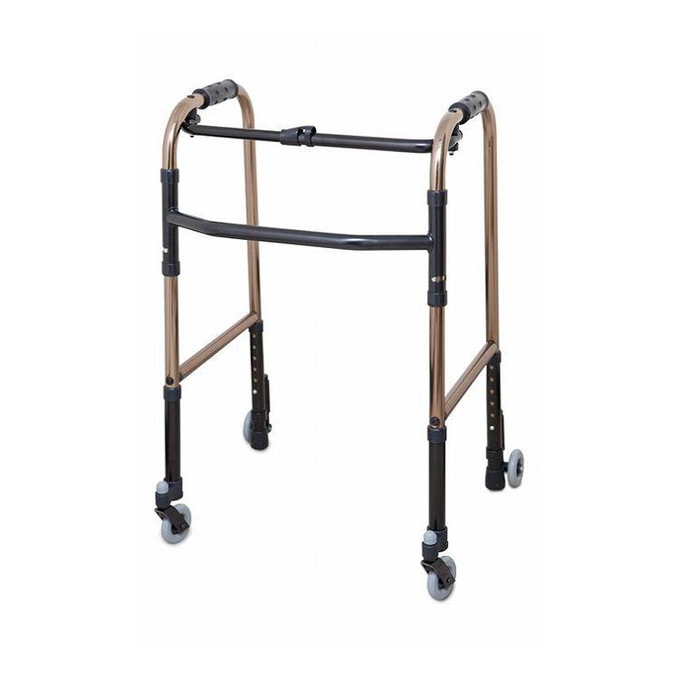 アクションジャパン キャスターMR付 折りたたみ式歩行器 ブロンズ