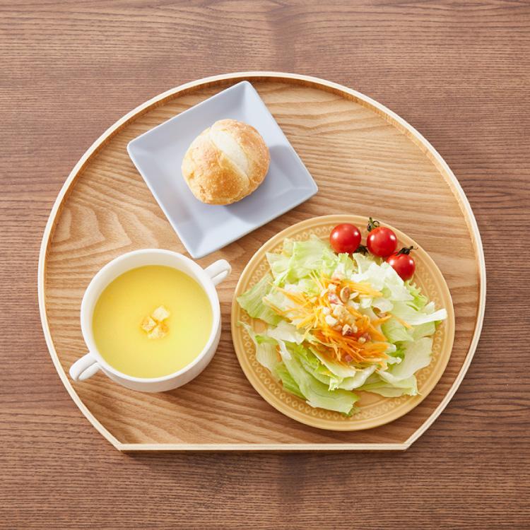 半月盆 36cm お盆 天然木 半月膳 トレー ナチュラル 食卓 プレイス