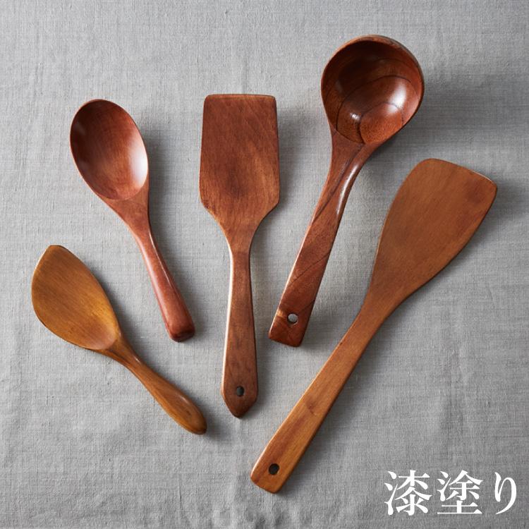 食洗機対応 木製 キッチンツール 5点セット 天然木 炒めへら ヘラ