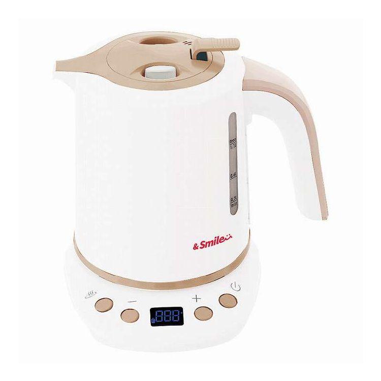 &smile 倒れてもこぼれにくい温度調整電気ケトル1リットル AS-102