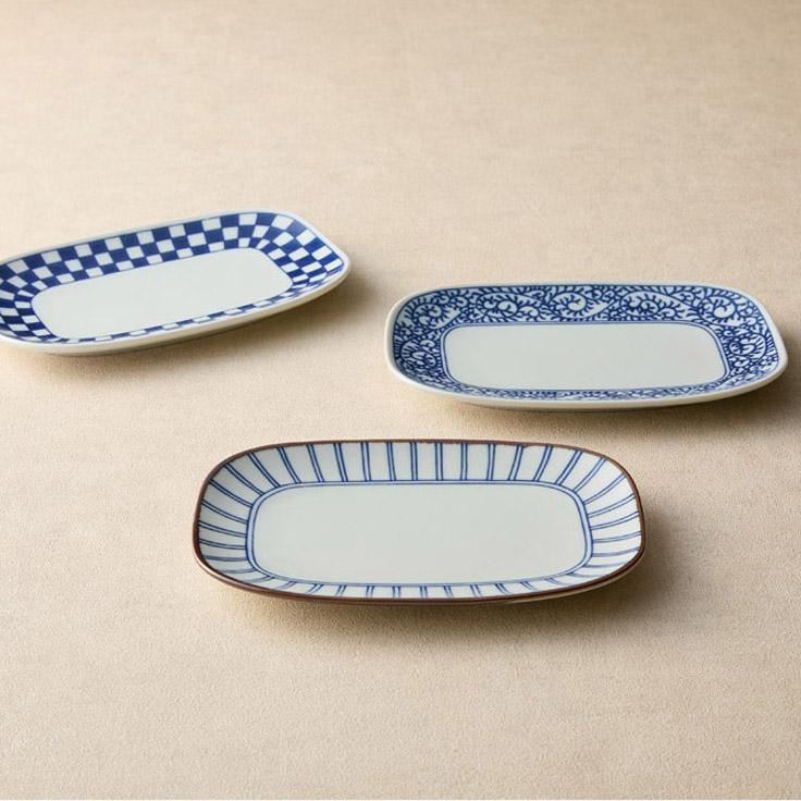 美濃焼 藍屋 長角皿トリオ 31025 代引不可 : リコメン堂 - 通販