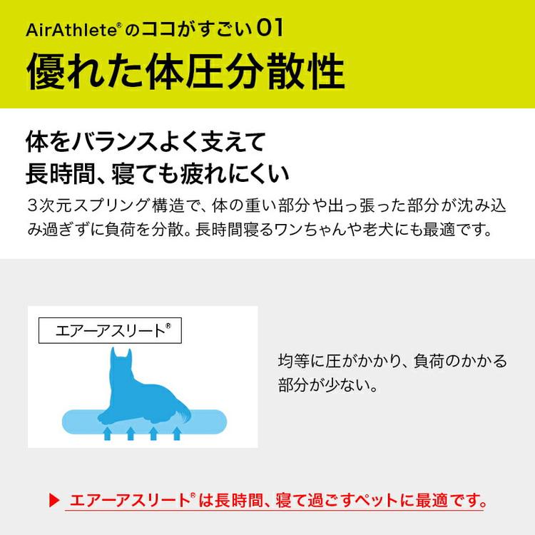 洗えるペット用敷布団 エアーアスリート 立体構造素材使用 LL 125×95cm ペットマットレス 通気性 高反発 洗える 丸洗い 速乾性 水洗い ペットマット 代引不可の画像
