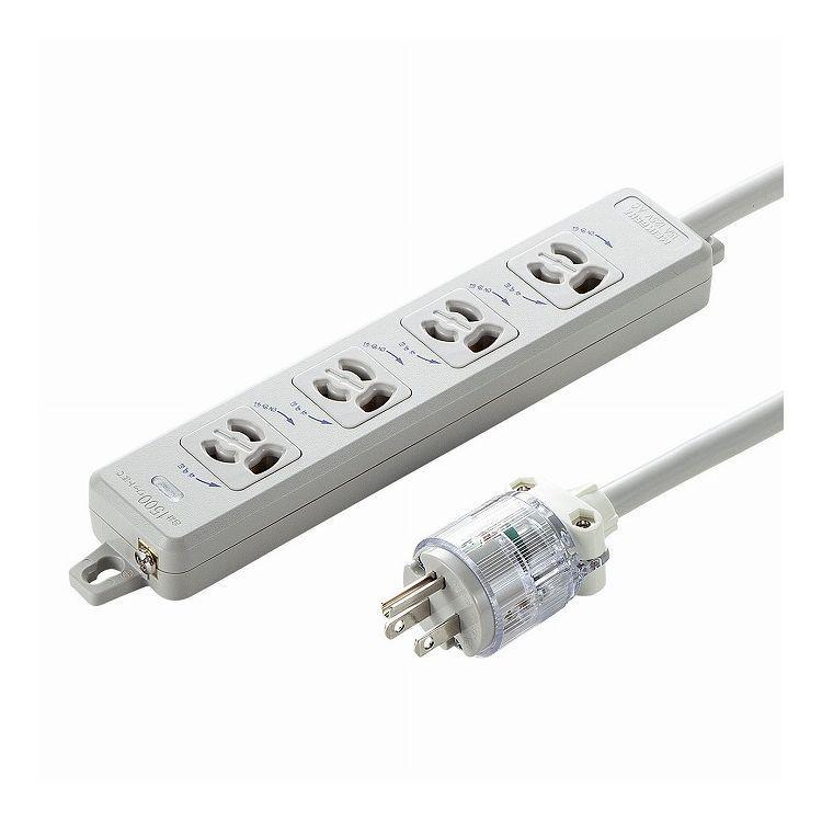 医用接地プラグ付き電源タップ TAP-HPM4-5W 代引不可