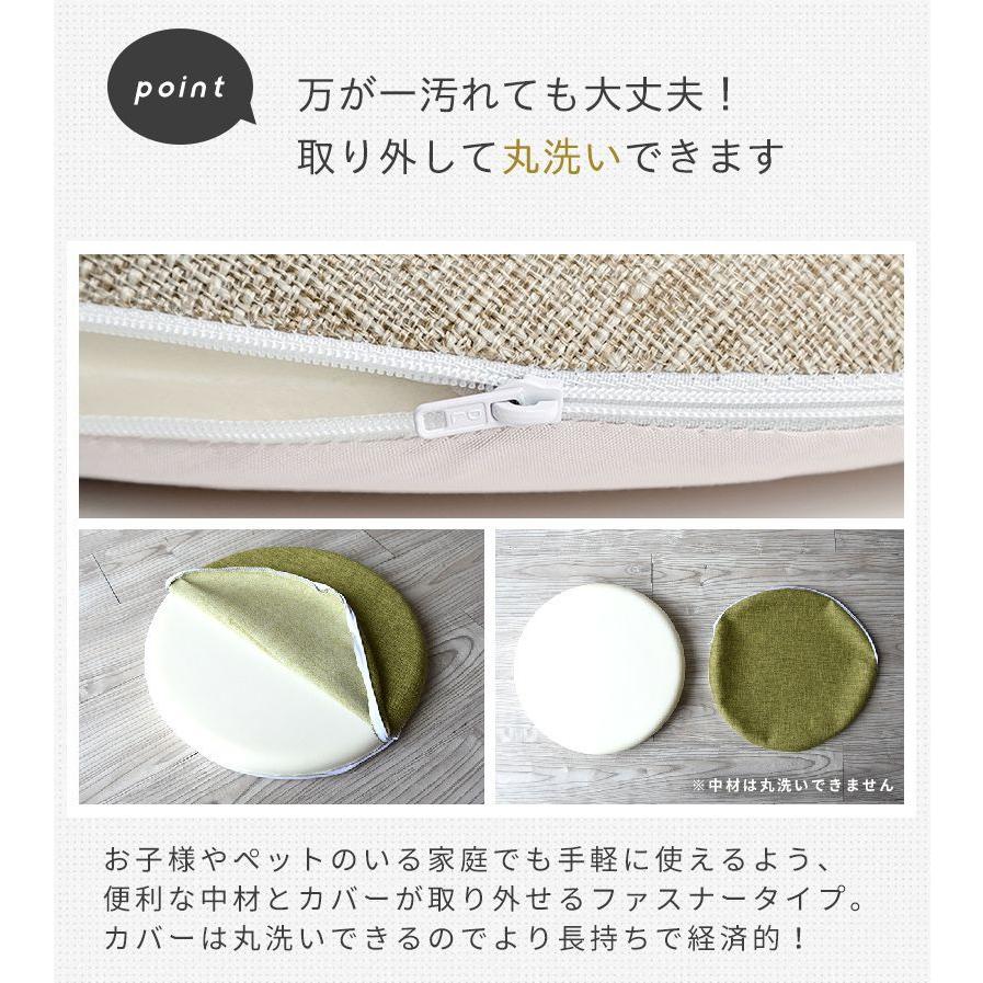 座布団 クッション 極厚 低反発 円形 直径40cm 滑り止め チェアパッド