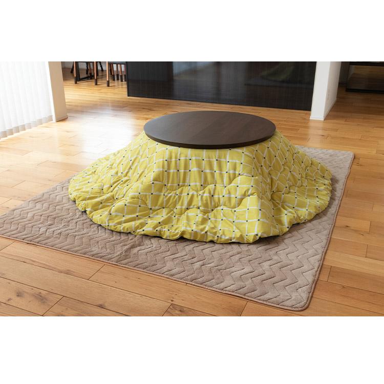 こたつ布団 幅215cm 円形 ベルベット調 丸型 ラウンド かわいい