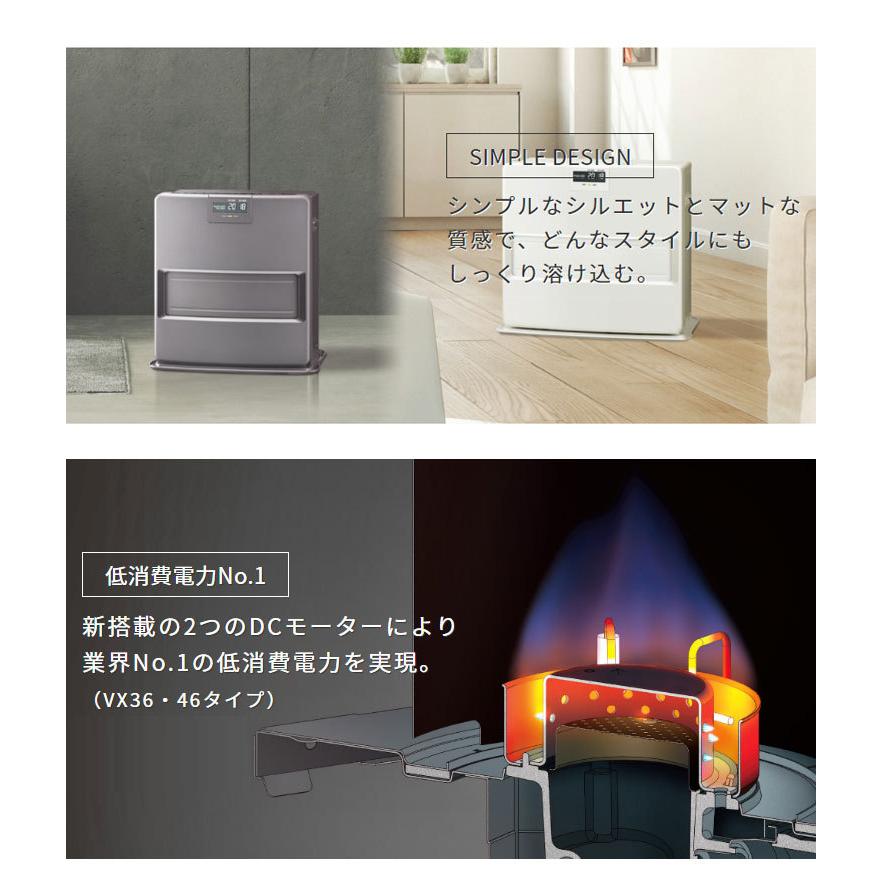 コロナ 石油ファンヒーター FH-VX3621BY W ホワイト ヒーター 暖房 スタイリッシュ DCモーター 省エネ 代引不可