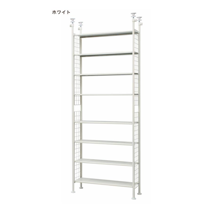 天井突っ張り棚 8段 幅78cm つっぱりラック 間仕切り棚 突っ張り
