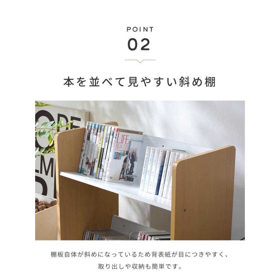 ファイルワゴン 2段 ファイルラック キャスター付き 斜め棚 ファイル