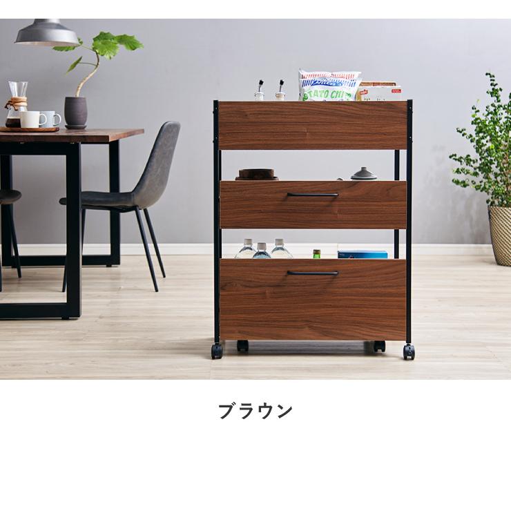 キッチンワゴン 取り外し可能キャスター付き 大容量 木目 カントリー
