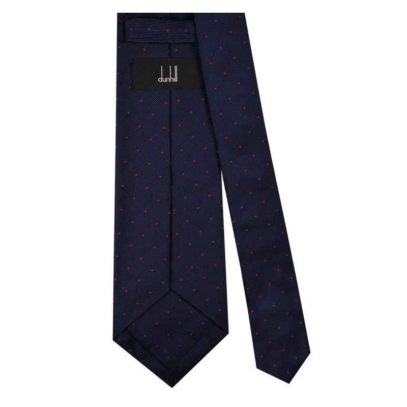 究極美品　ダンヒル　ネクタイ　ダークネイビー　無地　ソリッド ダンヒル ネクタイ dunhill メンズ ネイビー シルク イタリア製 男性