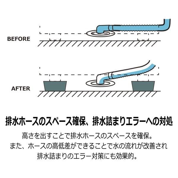 洗濯機 高さ 調整用ゴムマット 黒 114×114×25 TFi-5515 タツフト｜recommendo｜04