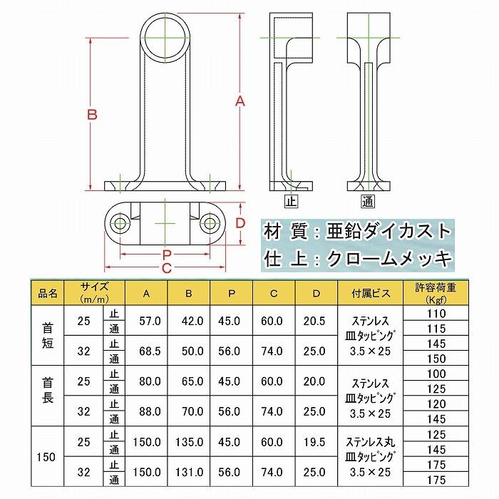 水上 F型ブラケット 150 止 32mm 10個入 0901-01732｜recommendo｜02