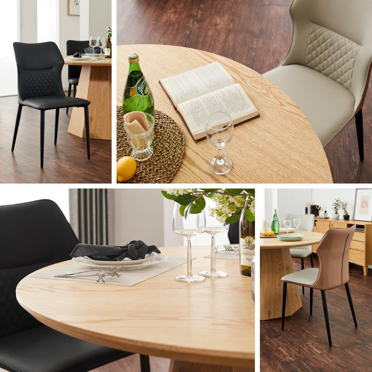 円形ダイニングテーブル 120cm オーク突板 天然木 メラミン シングル脚