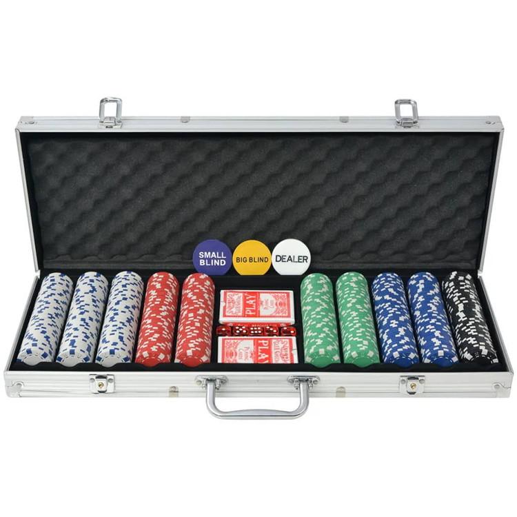 vidaXL ポーカーセット チップ500枚 アルミおもちゃ ゲームゲーム