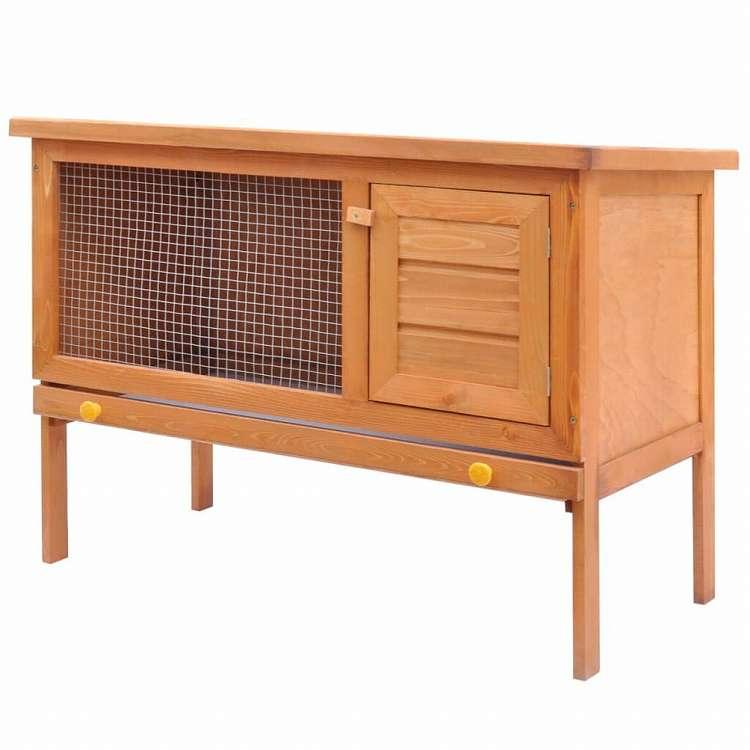 vidaXL 屋外うさぎ小屋 小動物ハウス ペットケージ 1層タイプ 木製動物 