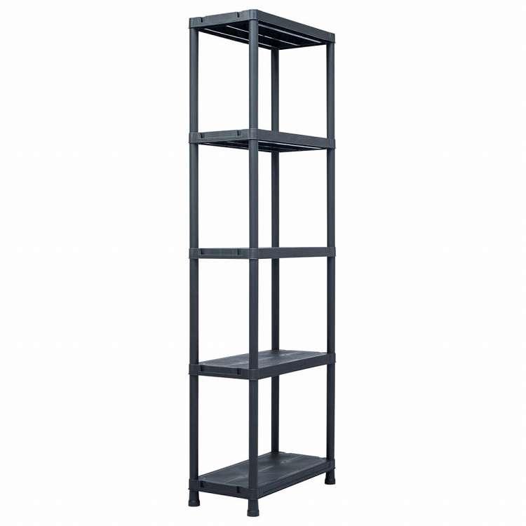 vidaXL 収納棚ラック ブラック 125kg 60x30x180cm プラスチック製