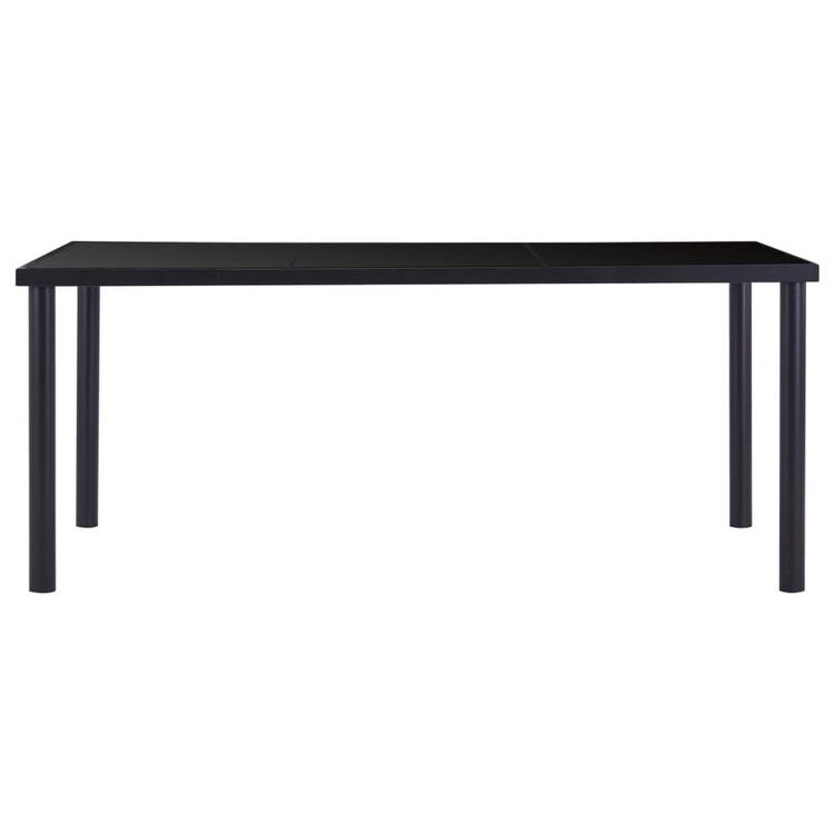 vidaXL ダイニングテーブル ブラック 180x90x75cm 強化ガラス製家具テーブルキッチン・ダイニングルームテーブル 代引不可