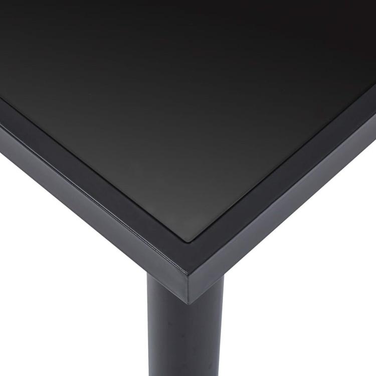 vidaXL ダイニングテーブル ブラック 180x90x75cm 強化ガラス製家具テーブルキッチン・ダイニングルームテーブル 代引不可