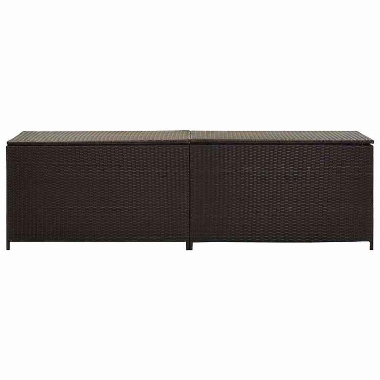 vidaXL ガーデン収納ボックス ポリラタン製 200x50x60 cm ブラウン 家具 アウトドア家具 屋外収納ボックス
