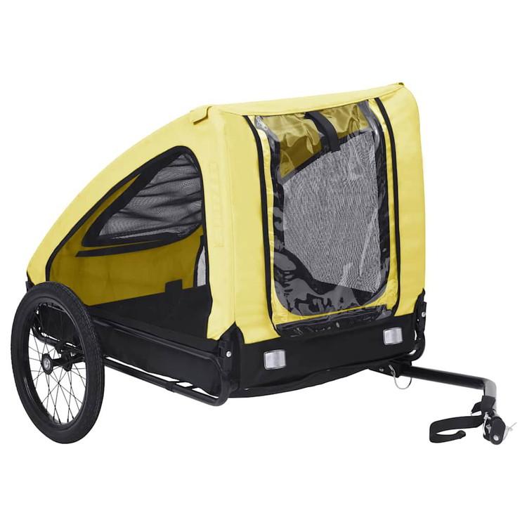 vidaXL 自転車用ペットトレーラー イエロー ブラックAnimals Pet