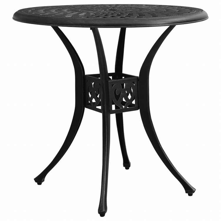 vidaXL ガーデンテーブル 78x78x72cm アルミ鋳物 ブラック家具
