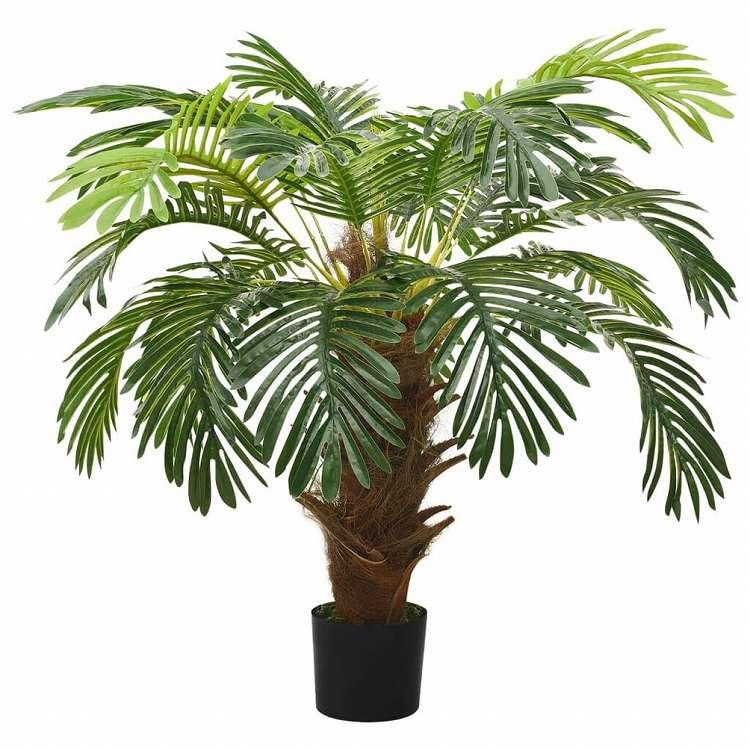 vidaXL 人工観葉植物 ソテツ 鉢付 90cm グリーンホーム ガーデン 