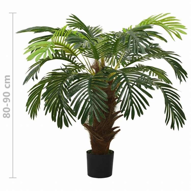 vidaXL 人工観葉植物 ソテツ 鉢付 90cm グリーンホーム ガーデン 