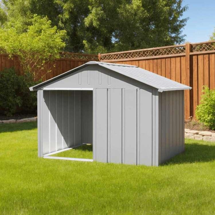 vidaXL 犬小屋 グレー 116.5x103x81.5 cm 亜鉛メッキ鋼動物 ペット用品 