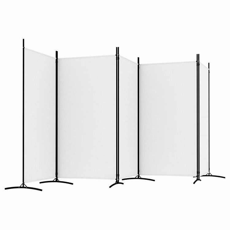 vidaXL 5パネルルームディバイダー ホワイト 433x180 cm ファブリック 家具 間仕切り 代引不可_4