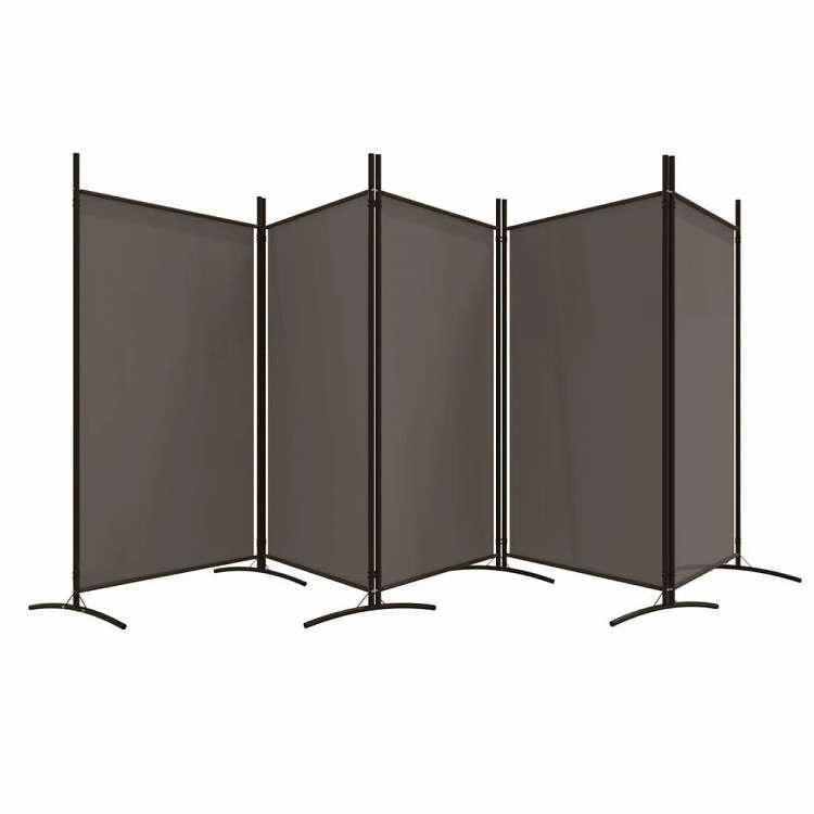 vidaXL 5パネルルームディバイダー アンスラサイト 433x180 cm ファブリック 家具 間仕切り 代引不可_4