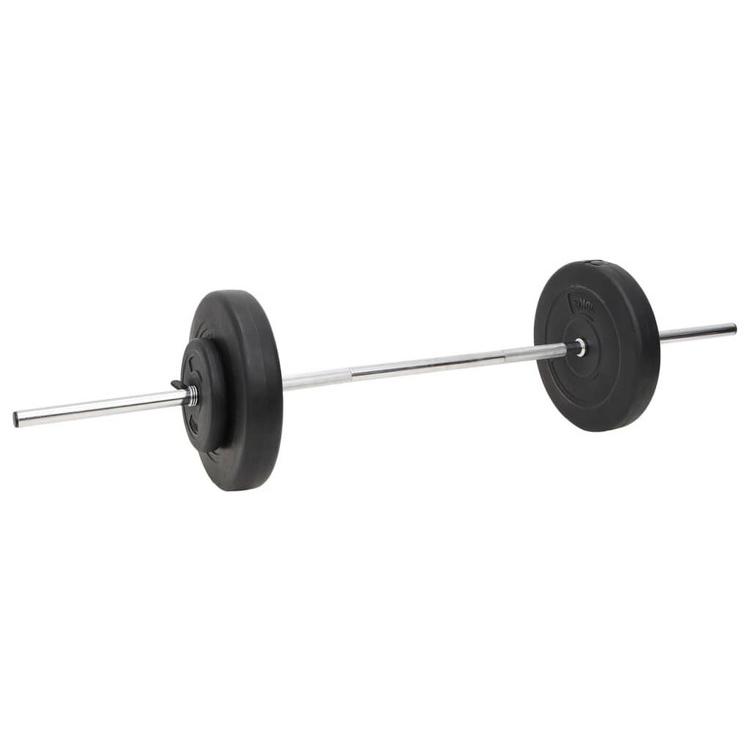 vidaXL バーベル&ダンベル プレートセット付 60kg スポーツグッズ 
