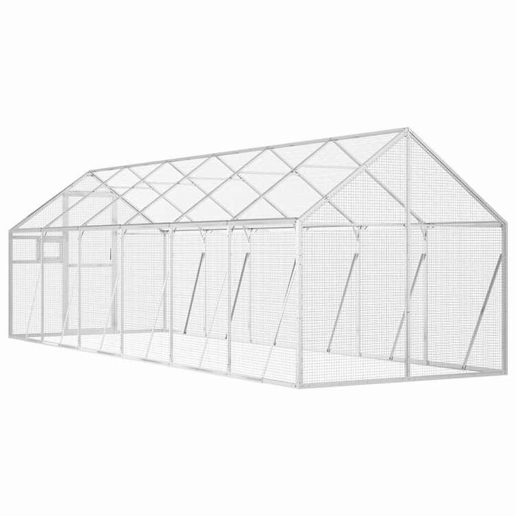 vidaXL 鳥小屋 アビアリー シルバー 1.79x6x1.85 m アルミ 動物 ペット用品 ペット用品 鳥用品 取りかご・スタンド 代引不可_4