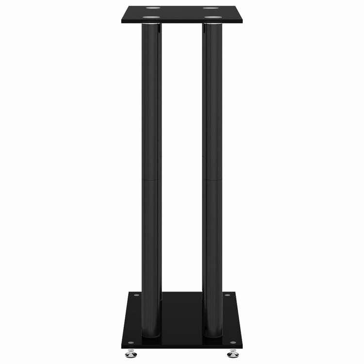 vidaXL スピーカースタンド 2個 ブラック 強化ガラス 4柱デザイン 電子