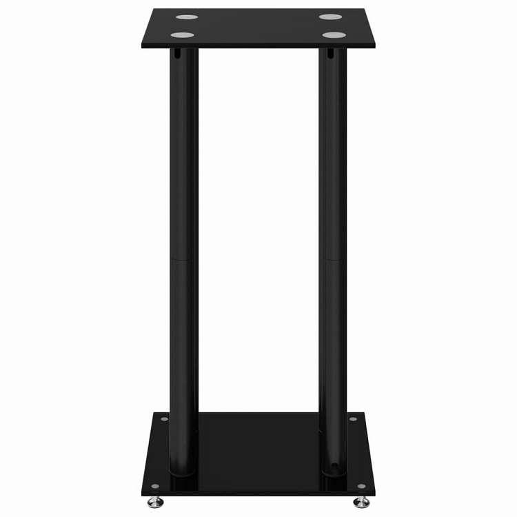 vidaXL スピーカースタンド 2個 ブラック 強化ガラス 4柱デザイン 電子