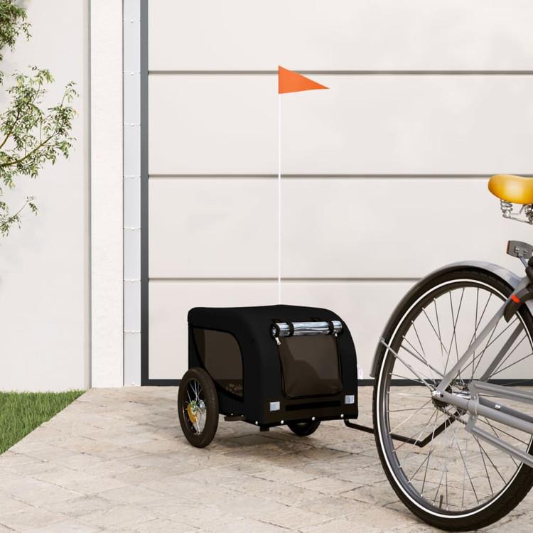 vidaXL 自転車用ペットトレーラー ブラック オックスフォード生地 鉄