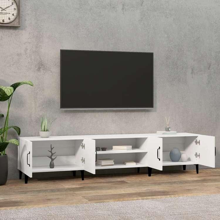 vidaXL TVキャビネット ホワイト 180x31.5x40 cm エンジニアードウッド 家具 AVラック・テレビ台 代引不可_2