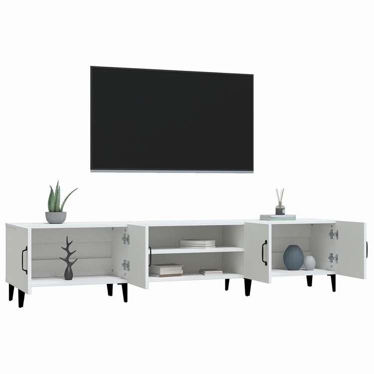 vidaXL TVキャビネット ホワイト 180x31.5x40 cm エンジニアードウッド 家具 AVラック・テレビ台 代引不可_4